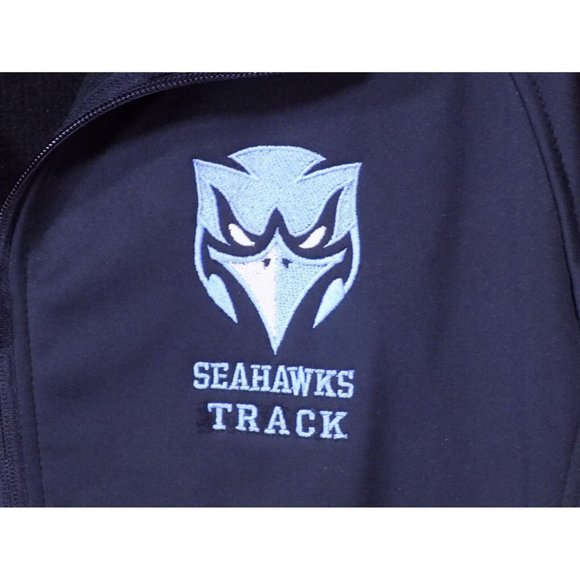 Seahawks Track Medium UNCW? Black Jacket Full Zipper Rawling Gold Collection NEW - Picture 2 of 6